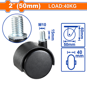 BÁNH XE ĐẨY HÀNG LOẠI CỐ ĐỊNH WJL6252 WADFOW - HÀNG CHÍNH HÃNG