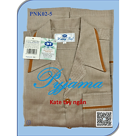 Bộ Pyjama HUONGTAM Kate  tay ngắn nam cao cấp(PNK02). Chất liệu Kate loại tốt:  mềm mại, thoáng mát, không phai màu