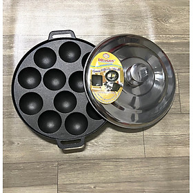 Mua Khuôn bánh khọt chống dính 12 lỗ nắp kính - nắp inox hiệu Vạn Lợi - Dragon - khuôn nắp inox