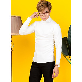 Áo thun Nam tay dài ATN101 Cổ cao trắng - XXL