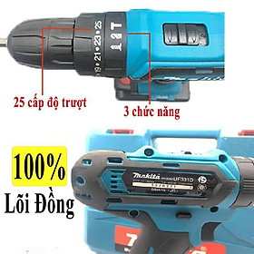 Mua Máy Khoan Bê Tông MAKITA 21V - TẶNG Kèm 24 Chi Tiết - 100% Lõi Đồng - Pin Chuẩn 5 CELL - Made in MALAYSIA