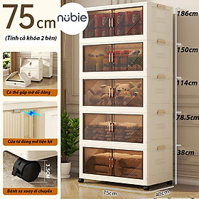 Mua (Ngang 45-75cm) Tủ Nhựa Gấp Gọn Size Lớn  Tủ Đựng Quần Áo Đa Năng Lắp Ghép  Để Đồ Tiện Dụng  Nhựa PP  Có Bánh Xe