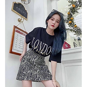 Set áo phông London kèm chân váy ngựa vằn siêu hot trend