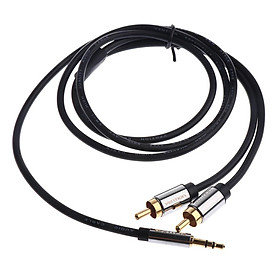 1m/1.5m/2m 3.5mm Stereo Male To 2 RCA Dual Audio Male Adapter Speaker Cable