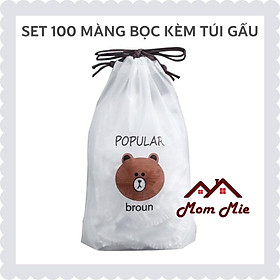 Mua Set 100 màng bọc thực phẩm có thun co giãn tái sử dụng  tiện lợi  đa năng - J222