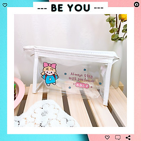 Túi Đựng Bút Trong Suốt - Túi Makeup - Phong Cô Gái Dễ Thương