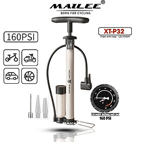 Bơm Tay Xe Đạp XunTing XT-P32 với tay cầm chống trượt, đầu bơm đa van 160PSI, Đa Dụng cho Xe Đạp, Xe máy, Xe Ô Tô, thân kim loại, lõi bơm nhôm, kín chống ngược khí - Mai Lee