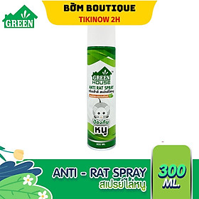 Chai Xịt Đuổi Chuột Green House Anti Rat Spray - 300ml Thái Lan. Chiếc Xuất Từ Tinh Dầu Bạc Hà. An Toàn Cho Người Dùng