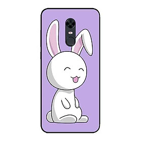Ốp Lưng in cho Xiaomi Redmi 5 Plus Mẫu Thỏ Nền Tím - Hàng Chính Hãng