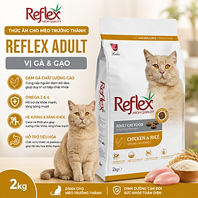 Thức Ăn Hạt Cho Mèo Lớn Reflex Vị Gà Và Gạo Gói 2kg