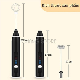 Mua Máy đánh cafe tạo bọt làm capuchino 2 đầu khác nhau với 3 tốc độ tùy ý (Kèm dây sạc cổng USB) - Que đánh trứng  cafe  nhào bột mini cầm tay