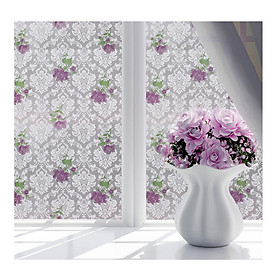 Mua Combo 5m Decal Giấy Dán Kính Hoa Hồng Tím  (5mx0.45m)