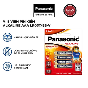 Mua Vỉ Pin kiềm Panasonic Alkaline AAA LR03T/8B-V (8 viên) – Hàng Chính Hãng
