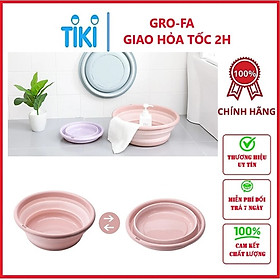Mua Thau nhựa gấp gọn đa năng12x35cm  giao màu ngẫu nhiên+ Tặng kèm thau gấp gọn đa năng 9x25cm - Hàng chính hãng (Giao màu ngẫu nhiên)