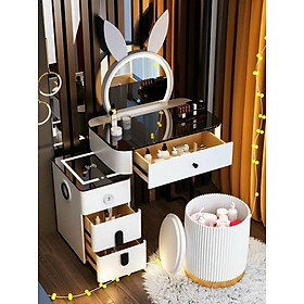 Mua Bàn trang điểm thông minh nhập khẩu kèm ghế  gương đèn led  có loa bluetooth  sạc không dây  đèn ngủ led _Mã D10
