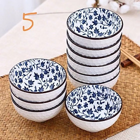 Bộ chén bát ăn cơm gốm sứ cao cấp phong cách Nhật Bản sang trọng, Vân Phương Shop - Hàng chính hãng (set 12 bát)
