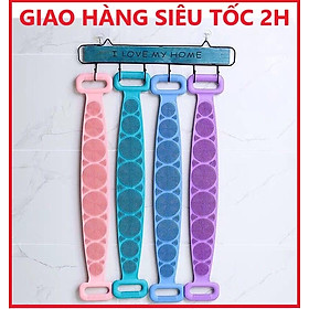 Đai tắm chà lưng silicon, đai cọ lưng massage silicon (giao màu ngẫu nhiên)