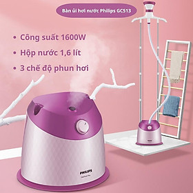 Mua Bàn ủi hơi nước đứng Philips 1600W với 3 mức phun hơi  tích hợp giá treo và ngăn chứa nước lớn GC513 - Hàng nhập khẩu