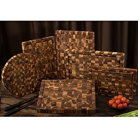 Mua Thớt gỗ Teak thương hiệu Sothing KATANA kiểu dáng tròn  chữ nhật  đủ size  chống ẩm mốc- Hàng chính hãng