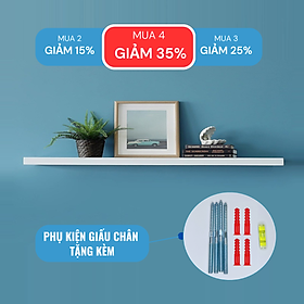 Mua  Mua 3 giảm 25%  Kệ Treo Tường Màu Trắng Gỗ Chống Ẩm 25mm  Kết Cấu Chịu Lực Âm Tường Thương Hiệu SIB Decor KT005