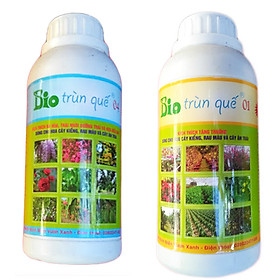 Bộ phân bón hữu cơ sinh học - dịch trùn quế tốt lá và kích thích ra hoa - Bio 01+04(2 chai x 500ml)