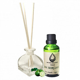 Combo tinh dầu cam begamot 50ml CỘNG lọ sậy khuếch tán Ngọc Tuyết TẶNG sậy khuếch tán tinh dầu