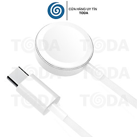 Cáp Sạc Bện Vải Đế Sạc cho Apple Watch Series 1,2,3,4,5,6,7,8,9,SE2 / Apple Watch Ultra 1,2 Cổng Type C - Hàng Nhập Khẩu