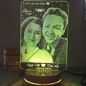 Mua Đèn led 3D khắc ảnh chân dung - 16 màu nút cảm ứng và điều khiển