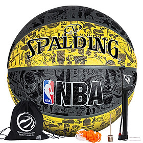 SPALDING NBA Graffiti Series Outdoor Rubber Basketball - Yellow 83-307Y