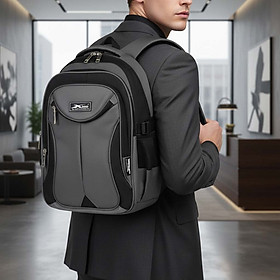 Balo nam đi học đi làm cao cấp Xbags Naituo xám – Balo đựng laptop 15.6 inch chống sốc chống nước hiện đại XB2004