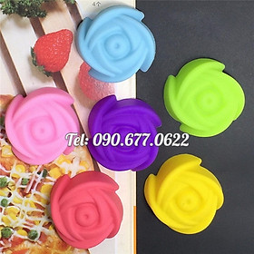 Bộ 10 khuôn silicon làm bánh, rau câu, bánh bông lan, bánh da lợn, bánh Cookie hoa hồng 3 lớp – Mã số 1130