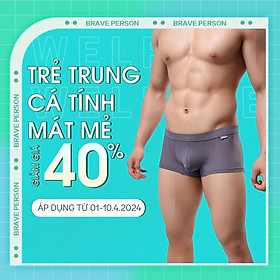 Quần Lót Nam Boxers Brave Person B1015 - Thiết Kế Thời Trang Dạng Đùi - Chất Liệu Cao Cấp Thấm Hút Mồ Hôi Siêu Thoáng Mát