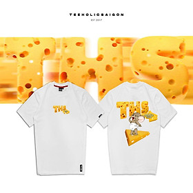 Áo Thun Unisex TeeHolic In Hình Phô Mai THS Màu Đen Và Trắng