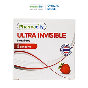 Bao cao su siêu mỏng Pharmacity Ultra Invisible (Hộp 3 cái)