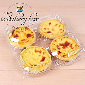 Mua 100 Hộp Nhựa 4 Ô Đựng Bánh Tart Trứng - Bánh Bao - Bánh Donut