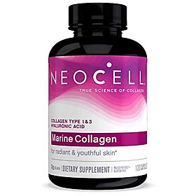 NeoCell Marine Collagen, Collagen Types 1 & 3 for Skin Hydration Certified Paleo Friendly and Gluten-Free 120 Capsules (Package May Vary)