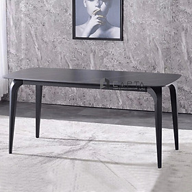 Mua Bàn ăn mặt đá phiến TN1229-16E Bàn chữ nhật 1m6 mặt đá phiến chân sắt sơn tĩnh điện màu đen