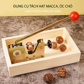 Dụng cụ tách hạt macca, óc chó đa năng, có điều chỉnh độ rộng, bằng thép mạ chống gỉ