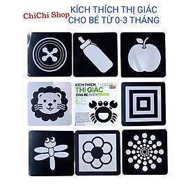 Thẻ Học Thông Minh,Bộ 20 Thẻ Flashcards Kích Thích Thị Giác Cho Bé Từ 0-3 Tháng,Thẻ Đen Trắng Chống Thấm Nước