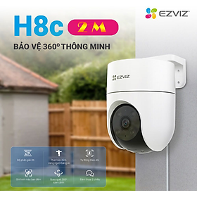 Camera Wi-fi EZVIZ H8C 2MP Ngoài Trời, Quay Quét 360 Độ, Đàm Thoại 2 Chiều, Ghi Hình Màu Ban Đêm- Hàng Chính Hãng  - Camera  Thẻ 64GB