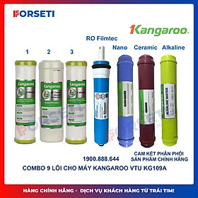 Hàng chính hãng Trọn bộ 7 lõi lọc nước Kangaroo dùng cho máy lọc nước Kangaroo KG104A-VTU