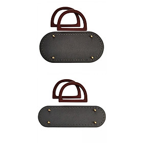 2 Pieces PU Leather DIY Hand Woven Bag Bottom Pads Insert Bag Parts Black