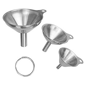 Set of 3 Stainless Steel Kitchen Funnels for Transferring