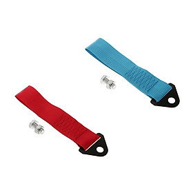 Heavy Duty Car AVT Strength Tow Strap With Hook Screw For Emergency Red+Blue