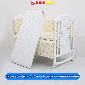 Giường Cũi Đa Năng 6 in 1 Màu Trắng cho Bé Kidssun Tặng Bộ Quà 5 Sản Phẩm An Toàn Tiện Lợi Bảo Hành 3 Năm - Trọn Bộ Hổ Vàng ( ĐXD )