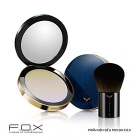 0129317 F.O.X Hộp quà Phấn nén Pressed Powder siêu mịn 12g & cây cọ trang điểm đa chức năng