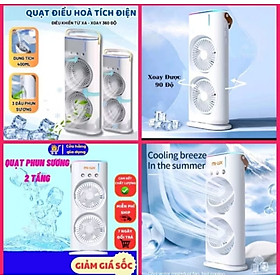 Mua 1 CÁI QUẠT PHUN SƯƠNG MINI 2 TẦNG GIÓ SIÊU MÁT LẠNH TÍCH ĐIỆN ĐIỀU KHIỂN TỪ XA THÔNG MINH