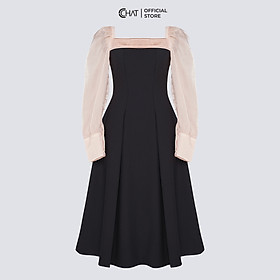 Đầm Nữ CChat Dáng Xòe Tay Bồng Phối Ngực Chất Tuytsi Cao Cấp Phong Cách Trẻ Trung 22VNS8002XT