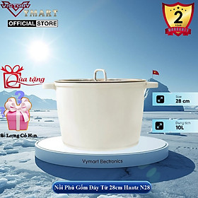 Nồi Phủ Gốm Thành Cao Đáy Từ 28cm Haatz HCP728 Nồi Chống Dính Dùng Mọi Loại Bếp - Bảo Hành 2 Năm