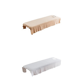 2pcs Cosmetic Facial Bed Cover Flannel Spa Massage Table Flat Sheet Beauty